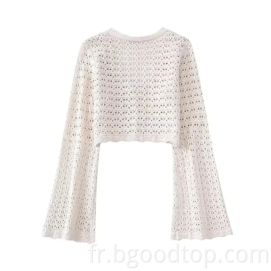 Women's hollow knitted cardigan